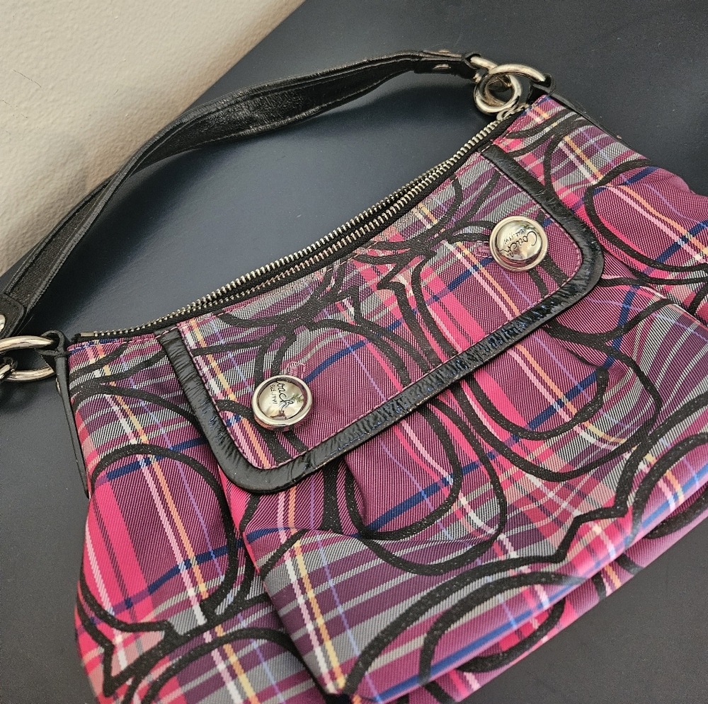 Authentic Coach Poppy Tartan Small/medium Size Bag. Very Good Condition.